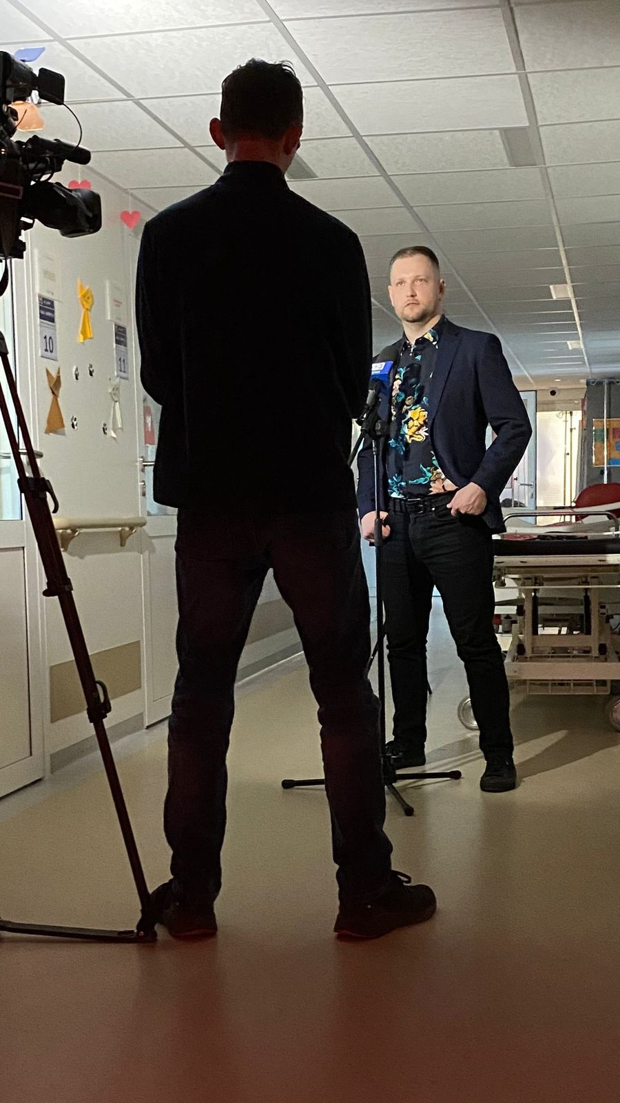 Nagranie dla telewizji na oddziale onkologicznym